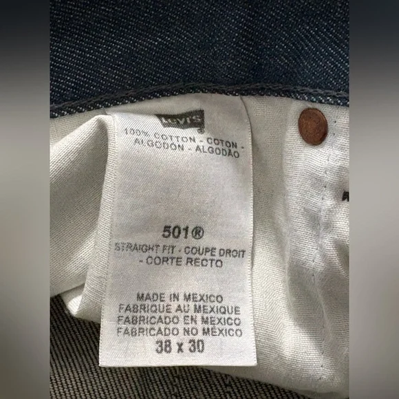 New Without Tags Rare Vintage Levis 501 Made in Mexico 38 x 30 Mens
